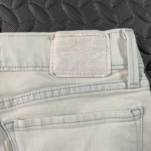 Levi's Jeans Womens 26 Light Gray 710 Super Skinny Raw Fringe Hem Stretch Denim - Picture 9 of 9